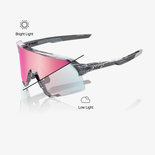 100% Sunglasses S3 Polished Translucent Grey Rose Gold Mirror Photochromic Lens