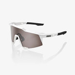 100% Sunglasses Speedcraft Matte White HiPER® Silver Mirror Lens